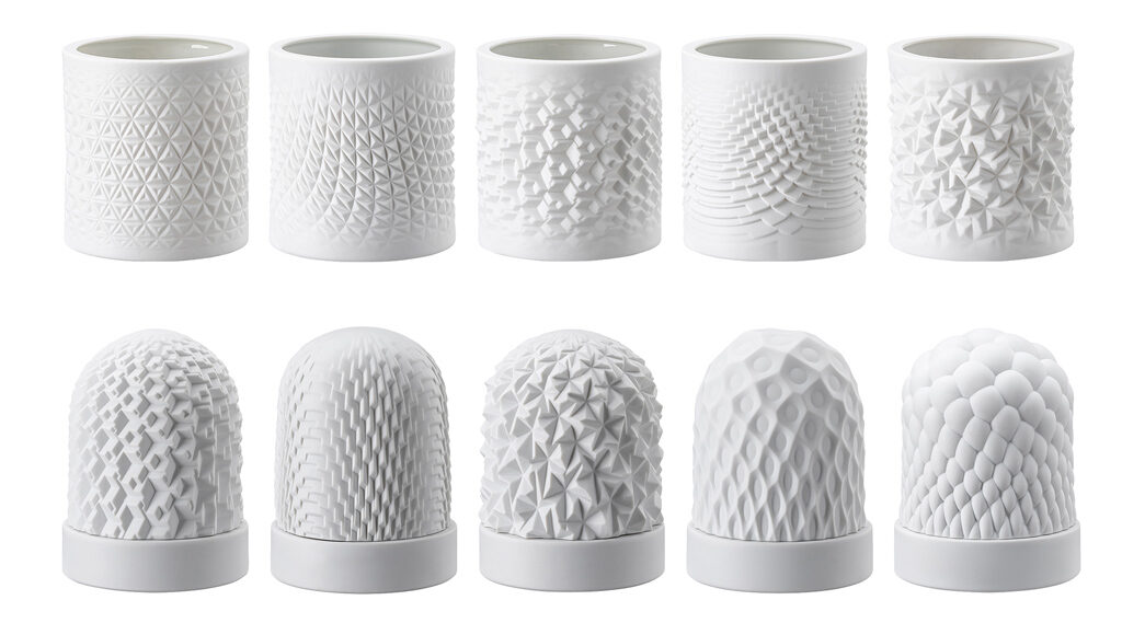 Zoetropic porcelain table lights for Rosenthal Germany